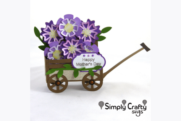 Download Wagon of Flowers Box Card SVG - Flower Collection