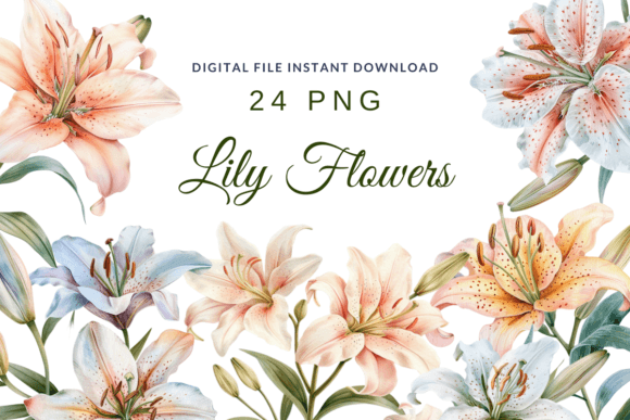 Download Watercolor Lilies Flower Lily Clipart - Flower Collection
