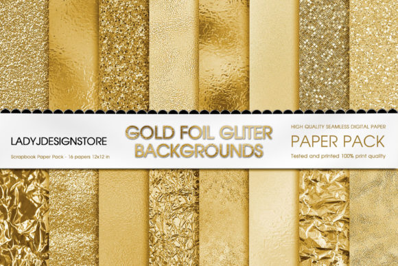 Download Gold Foil Glitter Digital Paper - Old Collection