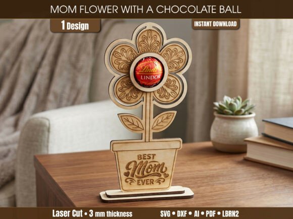 Download Mothers Day Chocolate Flower Holder SVG - Old Collection