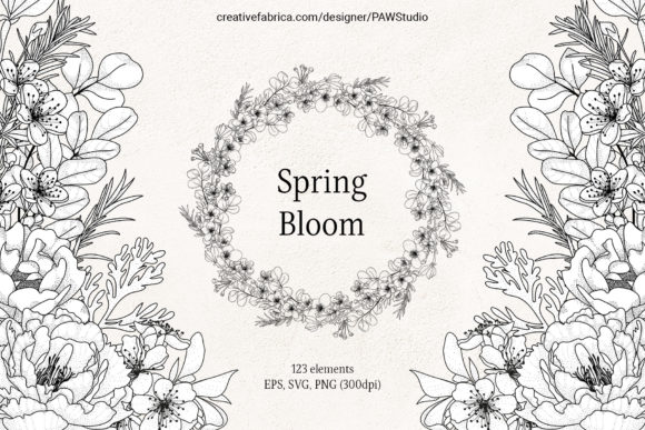 Download Floral LineArt Flower Frame Monogram - Flower Collection