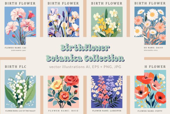 Download Birth Month Flower Market Wall Art - Flower Collection