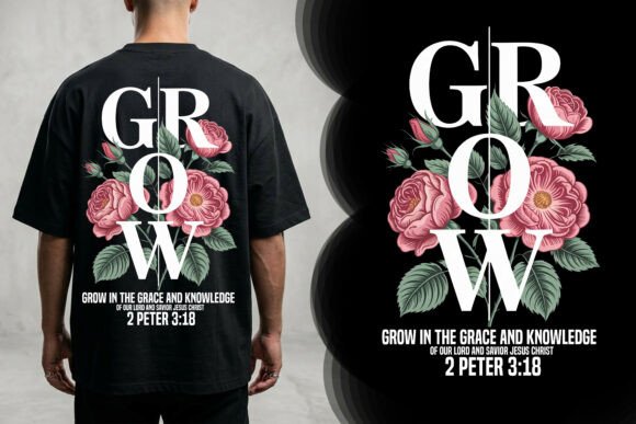 Download Grow Grace Floral Christian T-Shirt - Premium Bundle
