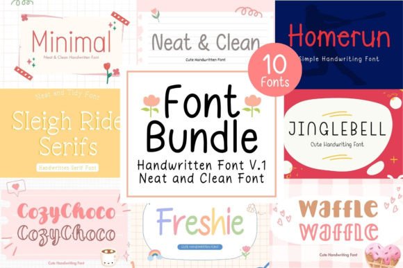 Download Neat &amp; Clean Handwritten Font Bundle V.1 - Handwritten Collection