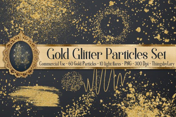 Download Gold Glitter Particles Overlays PNG - Old Collection