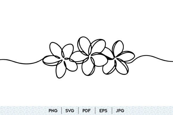 Download Plumeria Flower Line Art SVG - Flower Collection