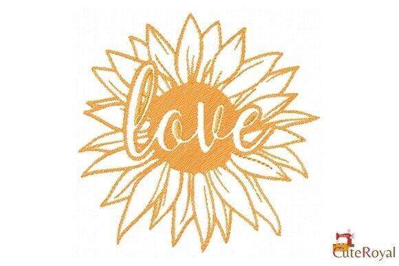 Download Love Sunflower Outline Embroidery - Flower Collection