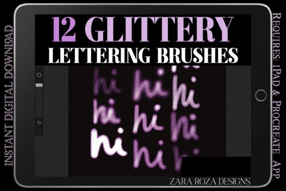 Download Procreate Glittery Lettering Brush Set - Premium Bundle
